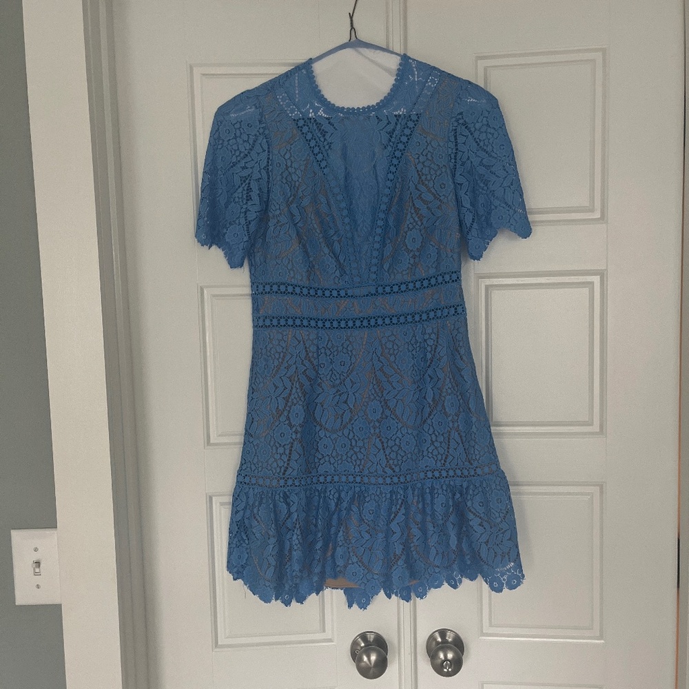 SAYLOR Blue Lace Wedding Dress